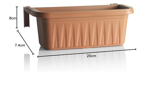 Bama Fioriera Rondine di 50 cm da balcone, Terracotta - 10