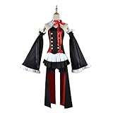 AwwwCos Black Red Gothic Cosplay Costumes Witch Dress Outfit Halloween Party Uniform Suit
