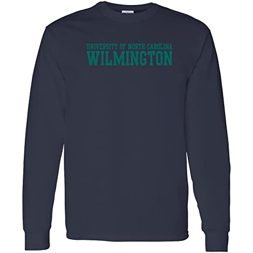 UGP Campus Apparel AL01 - UNC Wilmington Seahawks Basic Block Long Sleeve T Shirt - Large - Navy