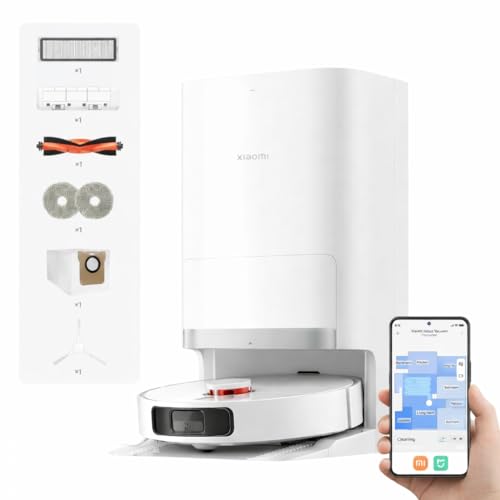 XIAOMI Robot Vacuum X20+   Robot Aspirador y fregasuelos con Sistema Inteligente de navegación láser (LDS), Succión de 6000 Pa, Blanco (Versión ES)