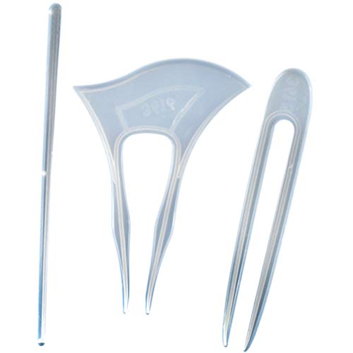 ARTIBETTER 3pcs Clear Hairpin Molds Hair Stick Silicone Resin Mold Epoxy Resin Mold Hair Pin Casting Mold for Hair Pin Making DIY Craft