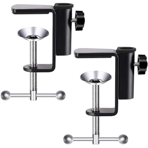 2 Pack Metal Desk Clamps for Microphone Stands Cover