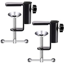 ✔【MATERIAL】Metal thickened base,with a strong desktop rotating clip,can be firmly fixed on the desktop. ✔【ADJUSTABLE】Table Mounting Clamp is designed to install your microphone firmly on the table top or other flat surface using an adjustable positio...