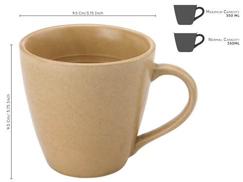 Image of Bodhi House Handcrafted Ceramic Coffee Mug Set of 1 Pieces (350 Ml), Stoneware Tea Cup, Microwave Safe Large Milk Mug, Matte Finish, Ideal for Daily use, Casual Gatherings and Gifting, Wood Brown