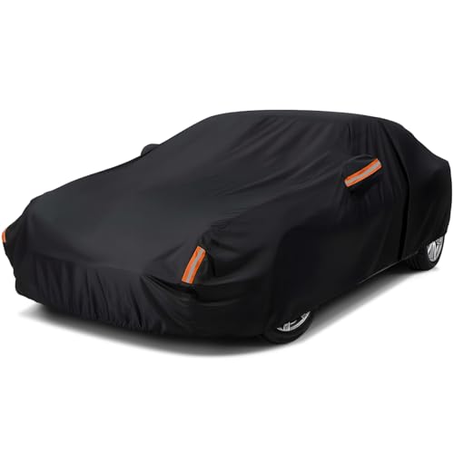 Image of NEVERLAND Sedan Car Cover Waterproof Heavy Duty All Weather Protection Snow Anti-UV Windproof Outdoor Full Car Cover Fit for Automobiles BMW /Mercedes-Benz /Honda(for Car Size:196''L x 72''W x 59''H)