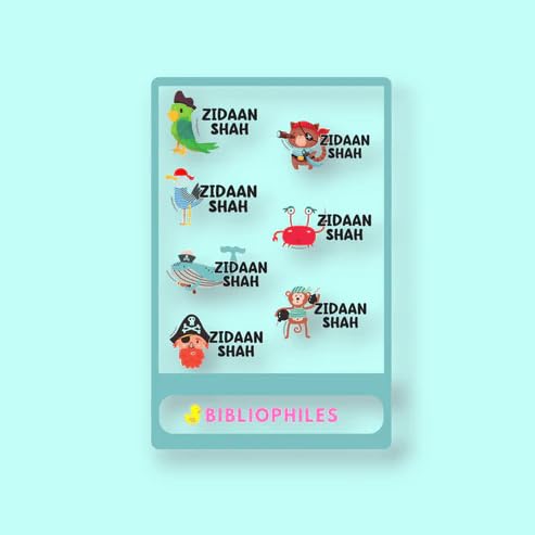 Bibliophiles Personalized Transparent Labels Customized Name Slip Stickers for Jars Bottles Packaging & Crafts Waterproof & Tear-Resistant (Pirates)-image-7