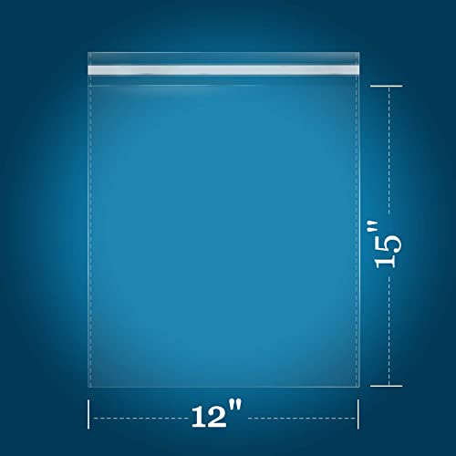 iMailer - 500 Pack - 12" x 15" Self Seal Clear Cellophane Bags- Resealable Plastic Poly Cello Bags for Clothing, T-Shirts, Pants by iMailer - Image 2