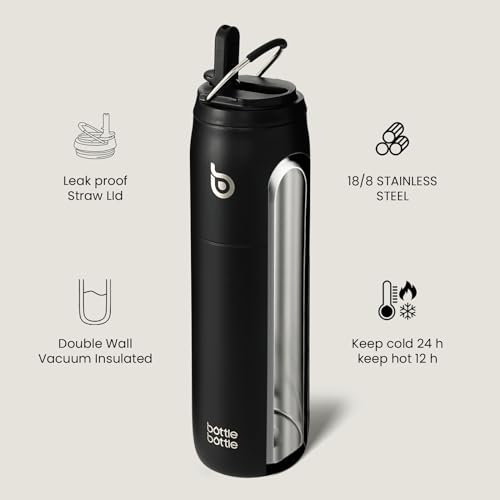BOTTLE BOTTLE Stainless Steel Water Bottle with Straw and Lid, 32 oz Vacuum Insulated Water Bottle Stay Cold for 24 Hrs - Image 2