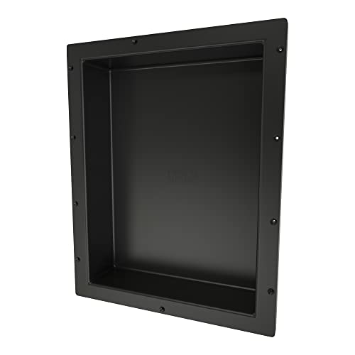 Tile Redi USA RN1620S-BI Redi Niche Single Recessed Shower Shelf, One Inner Shelf, 20" H x 16" W, Black by Tile Redi USA - Used condition - US$50.92