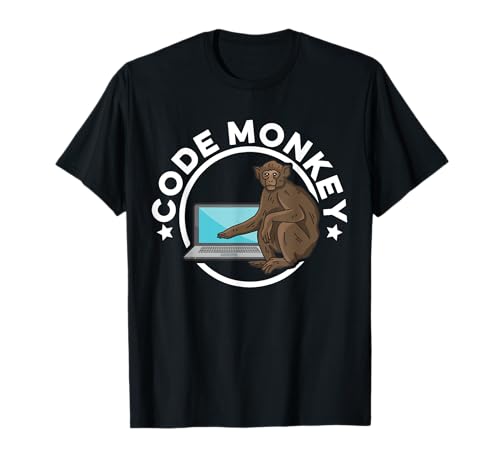 Code monkey programming coder desarrollador de software nerd geek camiseta