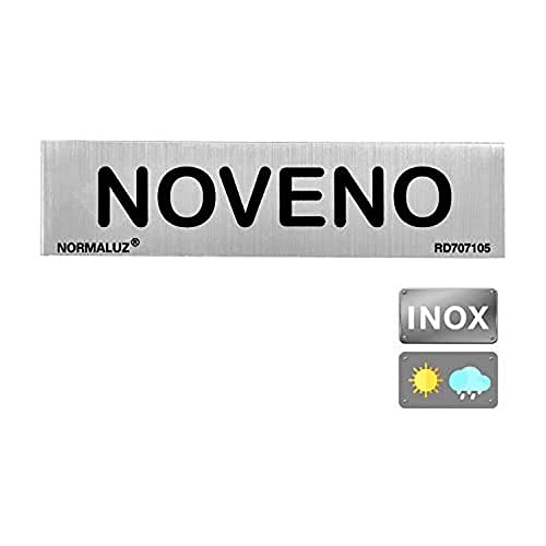 Normaluz Rd707105 - Señal Adhesiva Rectangular Noveno Acero Inoxidable Adhesivo 0,8 Mm 5X20 Cm, Gris