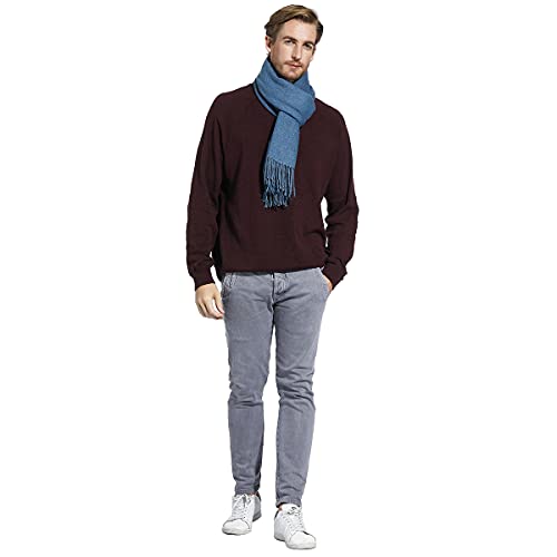 Fashion Blue Scarf For Men Women Cashmere Shawl Large Long Warm Scarves In Cold Wearher Jean Blue #TOP5