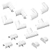 D-Line Micro+ Cable Raceway Clip-Over Accessories | Join Multiple Lengths of 2010 Micro+ Cord Cover | 13 Piece Electrical Raceway Accessory Multipack - White