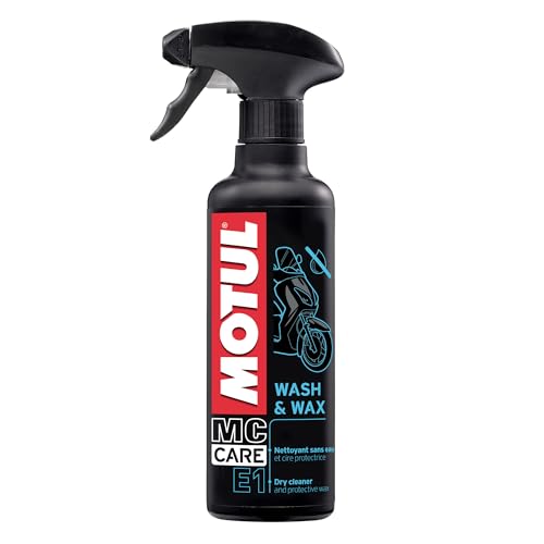 Motul - Nettoyage à Sec pour Tous Les Types de Moto et de Surfaces - Aérosol - Nettoie et Fait Briller Plastiques et Peintures - MC Care Wash & Wax E1-400 ML