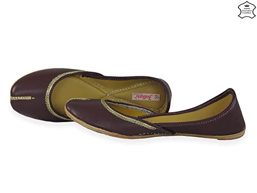 Image of Fulkari Women's Nappa Soft Genuine Leather Juttis | Bite and Pinch Free Jutis | Punjabi Jutti For Ladies | Casual Flat Stylish Mojari | Ethnic Flats For Girls |