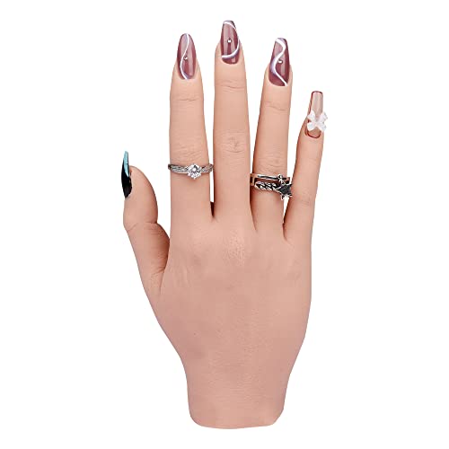 Silikon-Übungshand für Acrylnägel, flexibel, beweglich, zum Üben von Nägeln, für Nagelkunst, DIY-Druck, Übungswerkzeug, Nägel fallen nicht leicht ab Cover