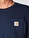 Carhartt Men's Loose Fit Heavyweight Long-Sleeve Pocket T-Shirt, Navy, REG-XL