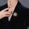 Broches en forme de soleil doré en cristal pour femmes femme foulard clip épingles Cool Weeding Coat Cardigan Fine Broche Sac à dos Pendentif #1
