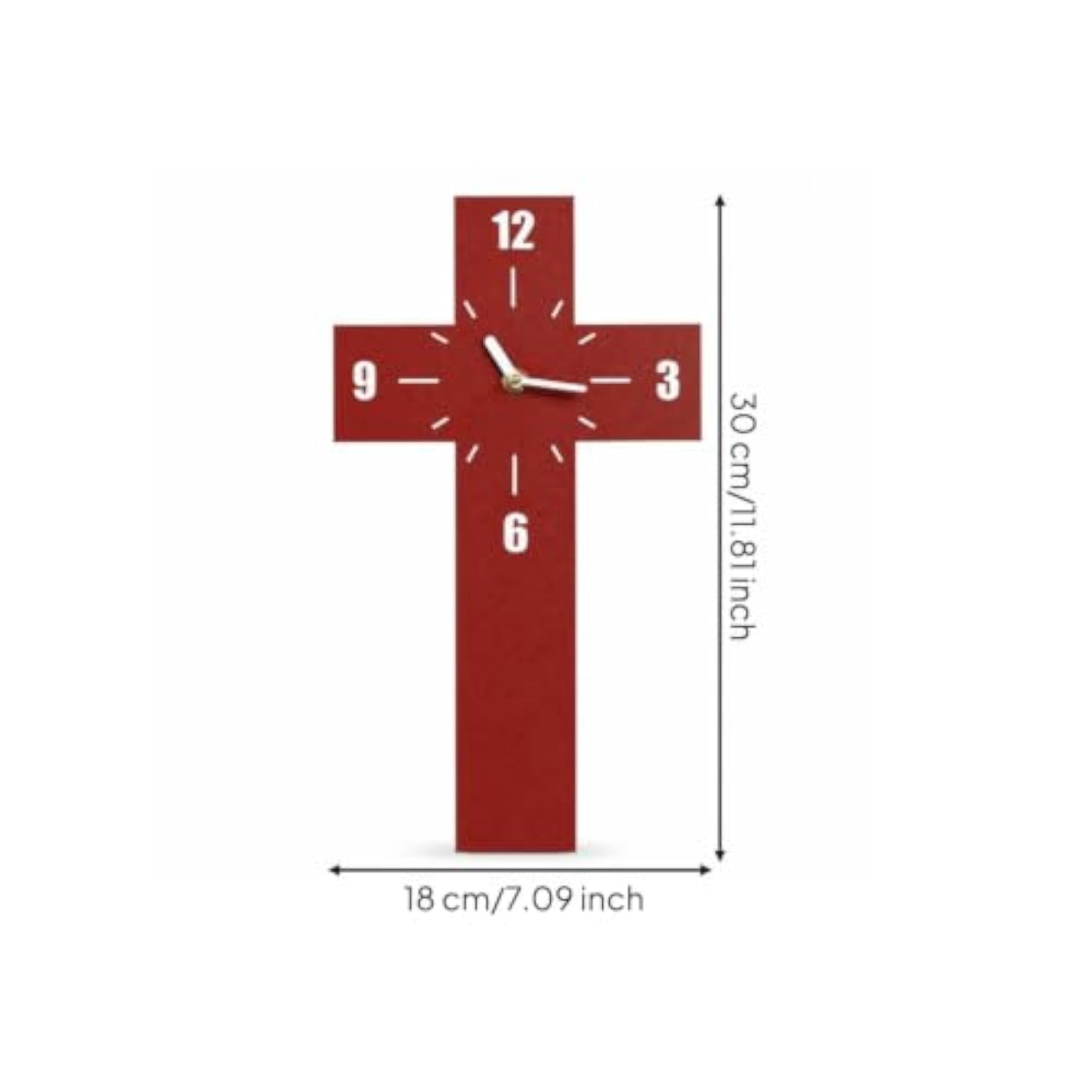 Cross-Shaped Wall Clock Textured Cruciform Timepiece