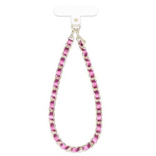 Correa de muñeca Velvet Caviar para colgar teléfono móvil con cadena rosa