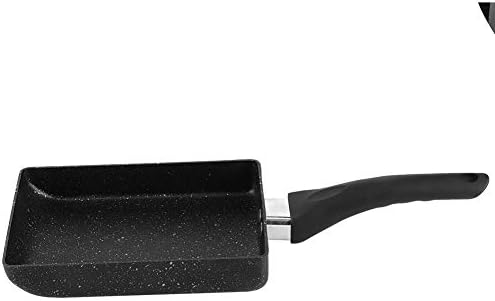 Frying Pan,Tamagoyaki Japanese Omelette Pan Rectangular Saucepan Plastic Handle Black Omelet Frying Pan