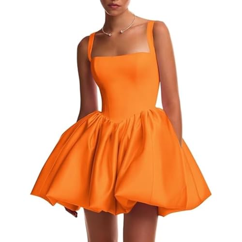 Satin Flower Bud Homecoming Dresses for Teens 2025 Square Neck Short Prom Dress Corset Cocktail Party Gowns