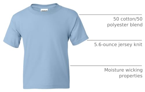 Image of Gildan Youth DryBlend 50 Cotton /50 Poly T-Shirt. 8000B - [Heather Deep Royal]