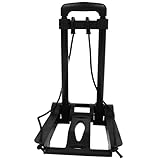 FOMIYES Faltbarer Einkaufswagen mit Rädern Verstellbarem Gummiseil Leichtem Metallrahmen und Verstärktem Kunststoffboden Kompakter Transportwagen für Einkäufe Umzug und Reisen