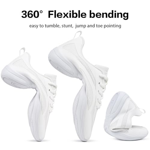 Image of CADIDL Cheer Shoes for Women Black Cheerleading Athletic Dance Shoes Girls Flats Tennis Walking Sneakers