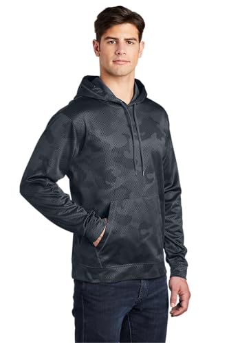SPORT-TEK Men's Sport Wick CamoHex Fleece Hooded Pullover4