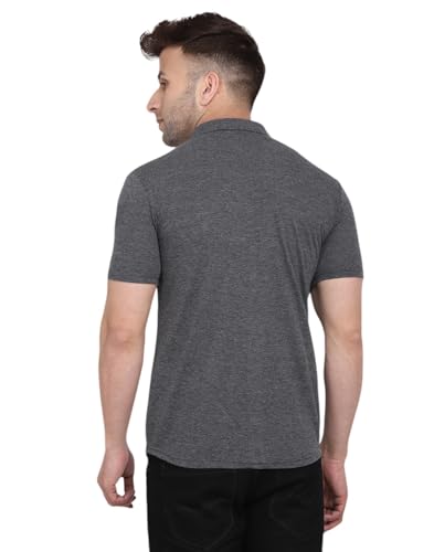 Image of Men's Half Sleeve Shirt - Spread Collar Casual Shirt with Double Flap Pockets - Slim Fit Cotton Blend Button-Down