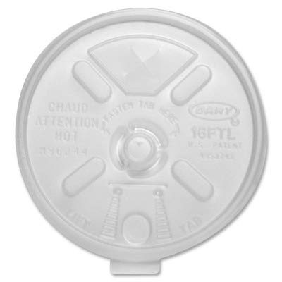DCC16FTLS - Plastic Lids for Hot/Cold Foam Cups Translucent