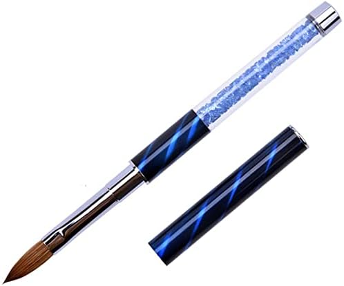 1Pc Kolinsky Acrylic Nail Brush Size 12# Rhinestone Handle Professional Nail Art Tools (12#)