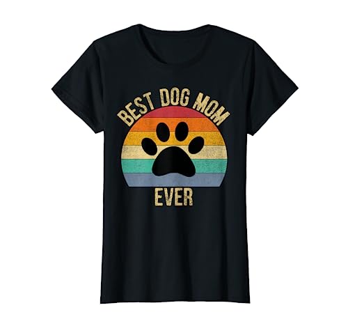 Best Dog Mom Ever Vintage Retro Maglietta