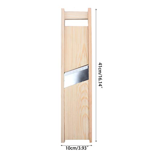 Cortador manual para verduras de madera y acero inoxidable miniatura 4
