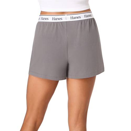Image of Hanes Womens Originals Pajama Shorts Pack, 2-Pack, Comfywear Pajamas for Women Set, Loungewear Clothing, Sleep Shorts