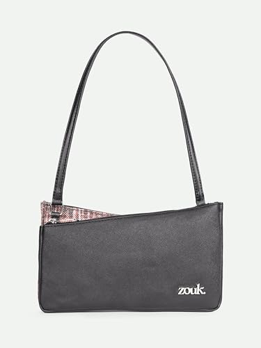 Image of ZOUK Kiya Small Shoulder Bag for Women - Dual-Sided Shoulder Bag with Criss-Cross Design| Handcrafted Purse with Dual Zipper Compartments & Water-Resistant Lining |