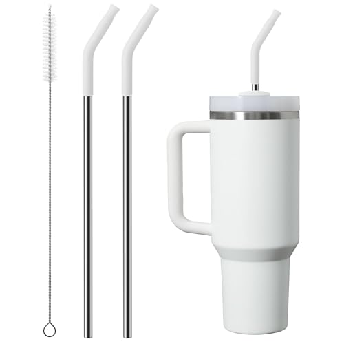 Bluwing Replacement Metal Straws with Silicone Tip for 30oz Stanley Cup