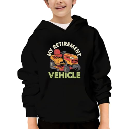 My Retirement Vehicle Funny Lawn Mower Hoodies for Teen Girls Boys Lightweight Kangaroo Pocket Sweatshirt