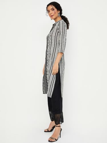 Image of Max Women's Cotton Blend Printed Regular Kurta
