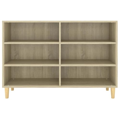 Armoire de rangement stable en chêne Sonoma à 6 étagères fixes