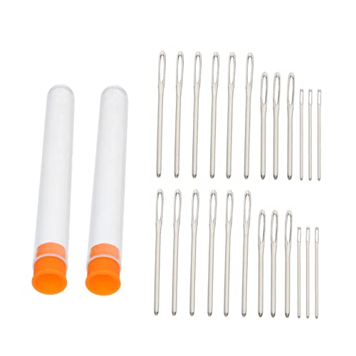 OSALADI Large Eye Embroidery Needles 18pcs Set Large Eye Needles Hand Sewing Decorative Sewing Easy to Thread