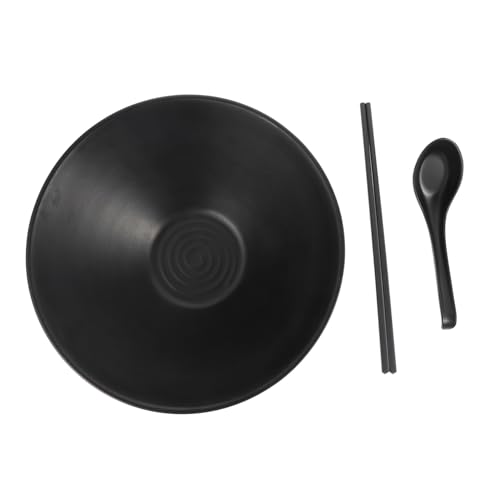 OSOLADY 日式ラーメン丼 密?製 食洗機対応 厚手滑らか仕上げ 箸 スプーン付 キッチン食器 日常 旅行 オフィス向け