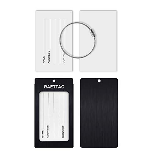Luggage Tags, Llfsd Raettag Metal Suitcase Tags Travel Bag Id Identifier Luggage Tag (Black 4Pack) #TOP1