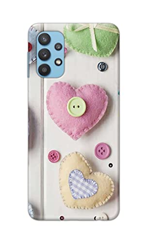Image of PRINTFIDAA Heart Shape Hard Back Cover for Samsung Galaxy A32 Back Cover -(P6) KAT1010