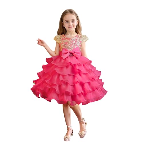 Robe élégante fille en satin haut de gamme rose