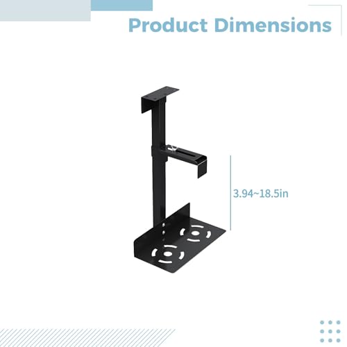 Soporte para CPU bajo el escritorio, ajustable en altura y con giro de 360°, fabricado en metal miniatura 2