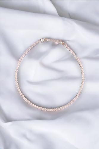 Serelia Opak Pembe Zirkon Taşlı Yuvarlak Model Su Yolu Silver Kolye (Silver/Standart) - Görsel 6