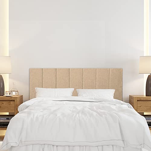 Cabeceira Estofada Modulada Linho Cama de Solteiro Casal Box Queen King 60x20cm