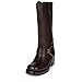 XBKXMK Women's Knee High Riding Boots Round Toe Block Heel Fashion Motorcycle Booties Side Zipper Wide Calf Biker Riding Boots with Studs